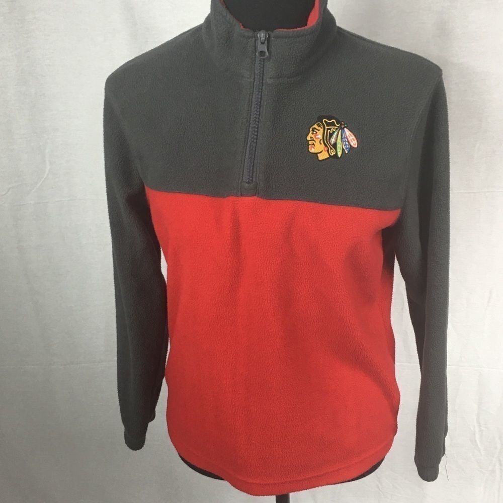 Large Chicago Blackhawks boys sweatshirt red gray